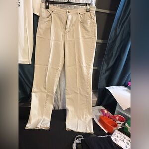 Talbots Women's Beige Straight Leg Trousers